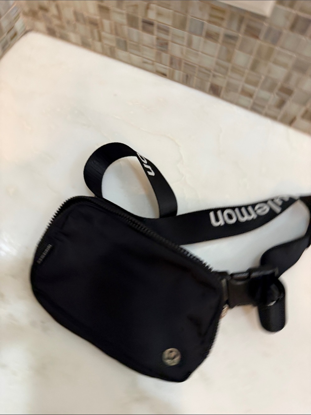 lululemon athletica Black Logo Strap Sling Bag